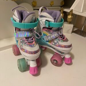 Sulifeel Rainbow Unicorn
Adjustable Roller Skates for gril shoe size 10 C - 13 C